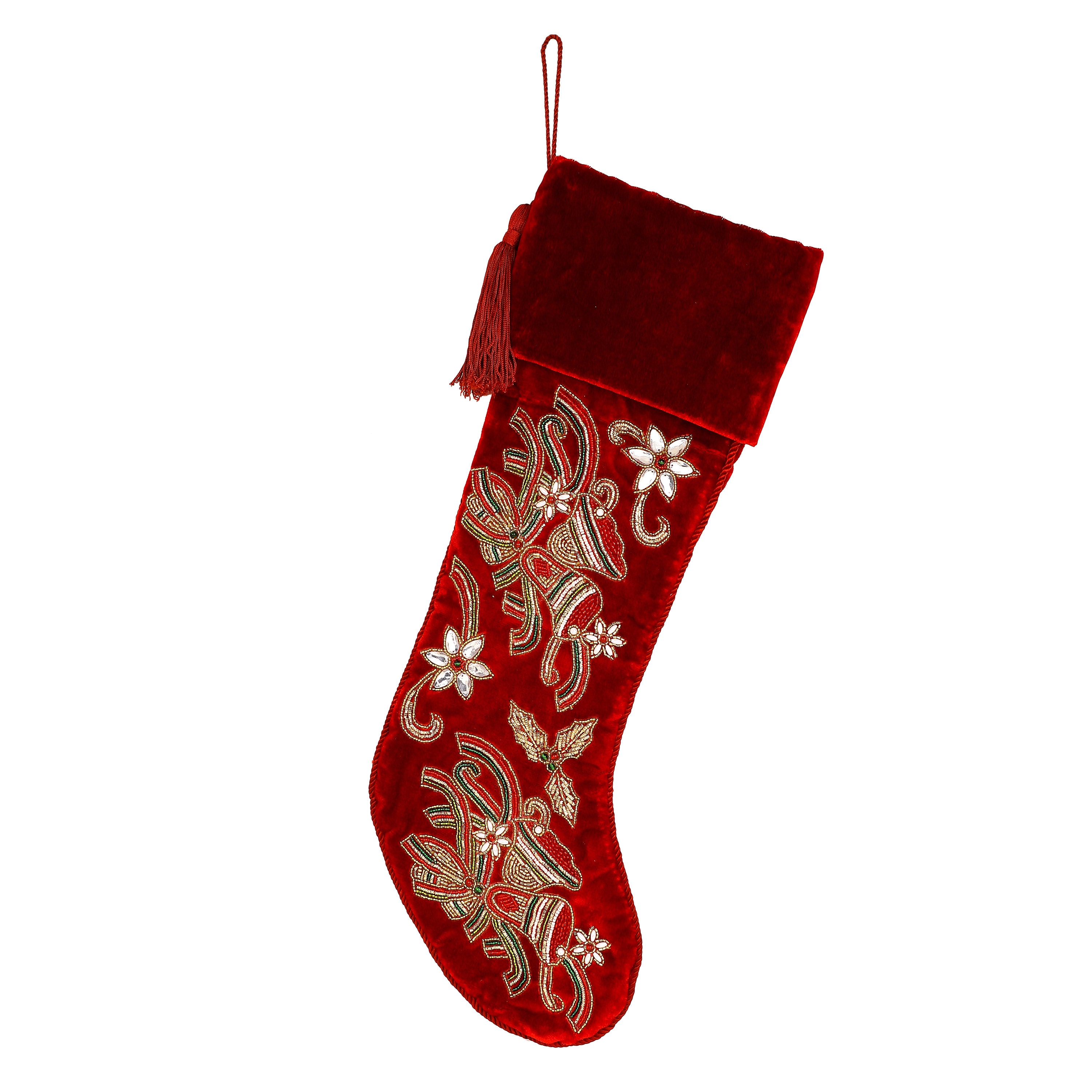Red Velvet Christmas Stocking Personalised Christmas Stocking With ...