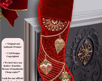 Red Velvet Christmas Stocking in hanging ornaments Personalised Christmas Stocking christmas decorations Christmas gifts christmas heirloom