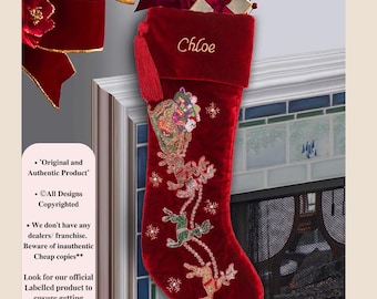 Amikado Calza Di Natale Rossa Personalizzata Con Nome – Modello Renna – 42 Cm – Decorazione Natalizia