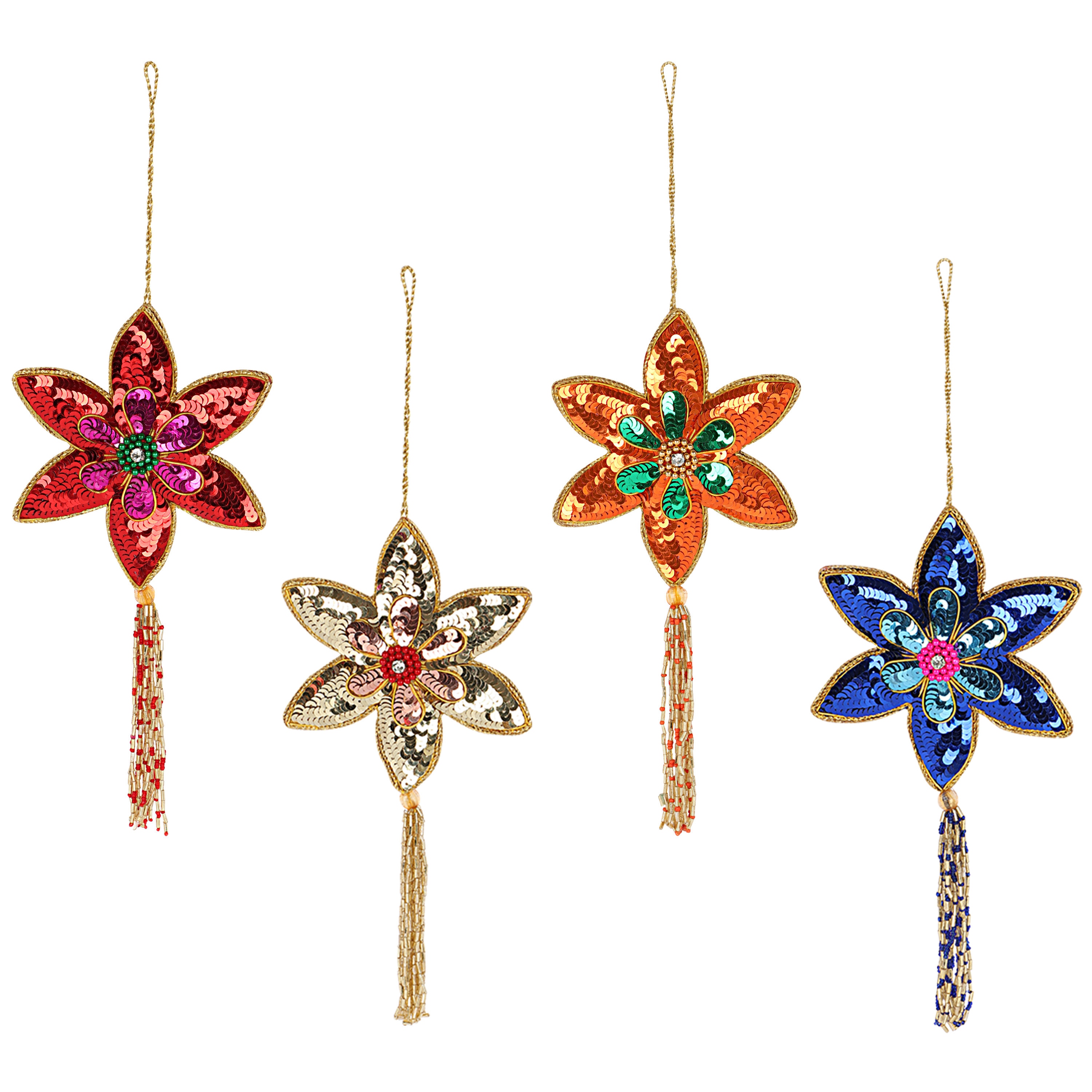37 Unique Christmas Tree Themes to Inspire Your Holiday Spirit: Deck the Halls Like Never Before! 8 Handmade Christmas ornaments set Multi sparkly Poinsettia Christmas…
