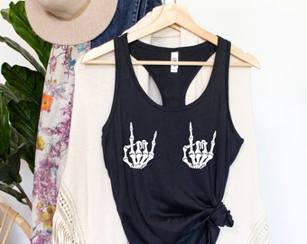 Halloween Tank Tops, Women's Ideal Racerback Tank, Skeleton Tank Top, Halloween, Skeleton Tank, Women's Halloween Tanks, Halloween Tank