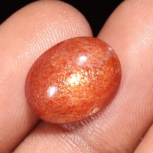Sonnenstein Cabochon Sonnenstein Oval Cabochon Natürlicher Goldener Sonnenstein Top Qualität mit Rotem Stern Sonnenstein Loser Edelstein