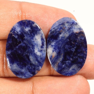 Sodoliet Cabochon Paar Cabochon Edelsteen Maken voor Oorbellen Losse Edelsteen Maken Voor Sieraden Losse Steen
