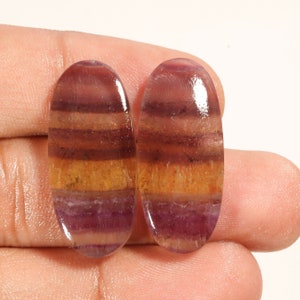 Fluorite Pair, Gemstone Pairs, Fluorite Cabochon for Earrings, Earring Stone Pair, gemstone Matching pair, Fluorite Earring gemstone pair,