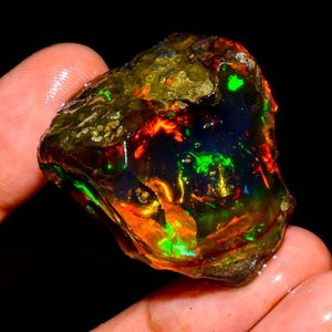 Ethiopian Opal Raw Crystal: 74 Carat Rough Gemstone
