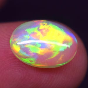 Ethiopian Opal Cabochon, AAA Top Quality Natural Ethiopian Opal Cabochon Oval Shape Multi Fire Opal, Welo Opal, Opal Gemstone
