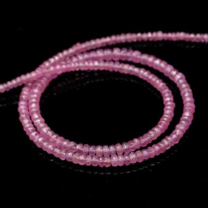 Natural Pink tourmaline Faceted Rondelle Beads Pink Tourmaline Beads Rubellite Rondelle Beads Rubellite Color Tourmaline Faceted Beads
