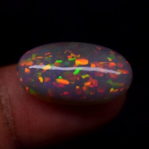 Natural Black Ethiopian Fire opal- Black Opal - Welo fire opal - October birthstone - Opal Stone- Opal Cabochon - Loose Opal