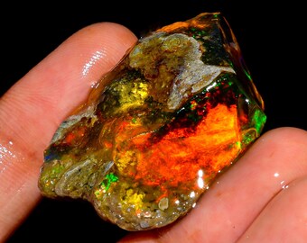 エチオピア産オパール原石、28.25カラット、マルチカラー - Etsy 日本