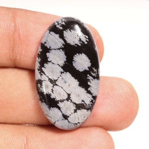 Fantastische hoogwaardige kwaliteit 100% natuurlijke sneeuwvlok Obsidiaan ovale vorm cabochon losse edelsteen voor het maken van sieraden