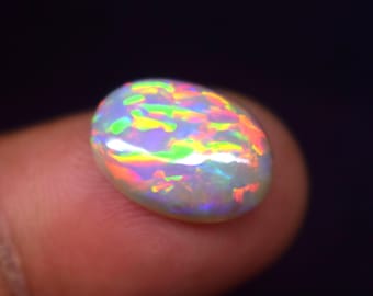 Natuurlijke Ethiopische witte opaal cabochon: sieraden maken van AAA-kwaliteit