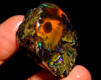 エチオピア産オパール原石、28.25カラット、マルチカラー - Etsy 日本