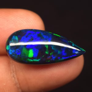 Black Opal Cabochon Ethiopian Opal cabochon  Welo fire opal ,opal making jewelry, Pear shape opal,Natural Black opal