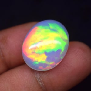 Ethiopian Opal Cabochon Lot: Rainbow Fire Gemstone, 14.00 Ct
