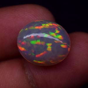 15.9X13.7X8.1mm Opal-Natural Black Ethiopian Fire opal- Black Opal-Welo fire opal-October birthstone -Opal Stone- Opal Cabochon - Loose Opal