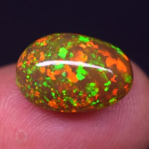 Opal - Natural Black Ethiopian Fire opal- Black Opal - Welo fire opal - October birthstone - Opal Stone- Opal Cabochon - Loose Opal