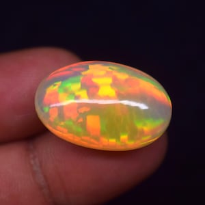 AAA+++ Top Quality Natural Ethiopian White Opal Orange Fire Cabochon Welo Opal Making Jewelry