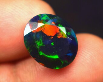 Ethiopian Black Opal Cabochon Faceted Welo opal October birthstone Jewelry Making