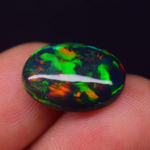 Natural Black Ethiopian Fire opal- Black Opal-Black Opal-Welo fire opal-October birthstone-Opal Stone-Opal Cabochon-Loose Opal Stone