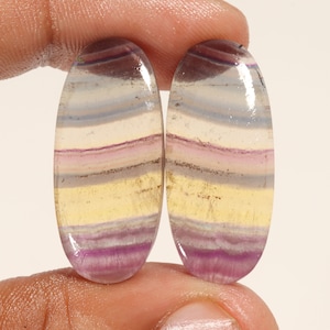 Fluorite Pair, Gemstone Pairs, Fluorite Cabochon for Earrings, Earring Stone Pair, gemstone Matching pair, Fluorite Earring gemstone pair,