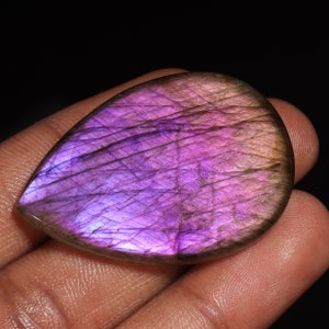 Bellissimo ciondolo in argento con cabochon cabochon in labradorite fuoco viola raro e unico, pietra per la creazione di gioielli, pietra labradorite