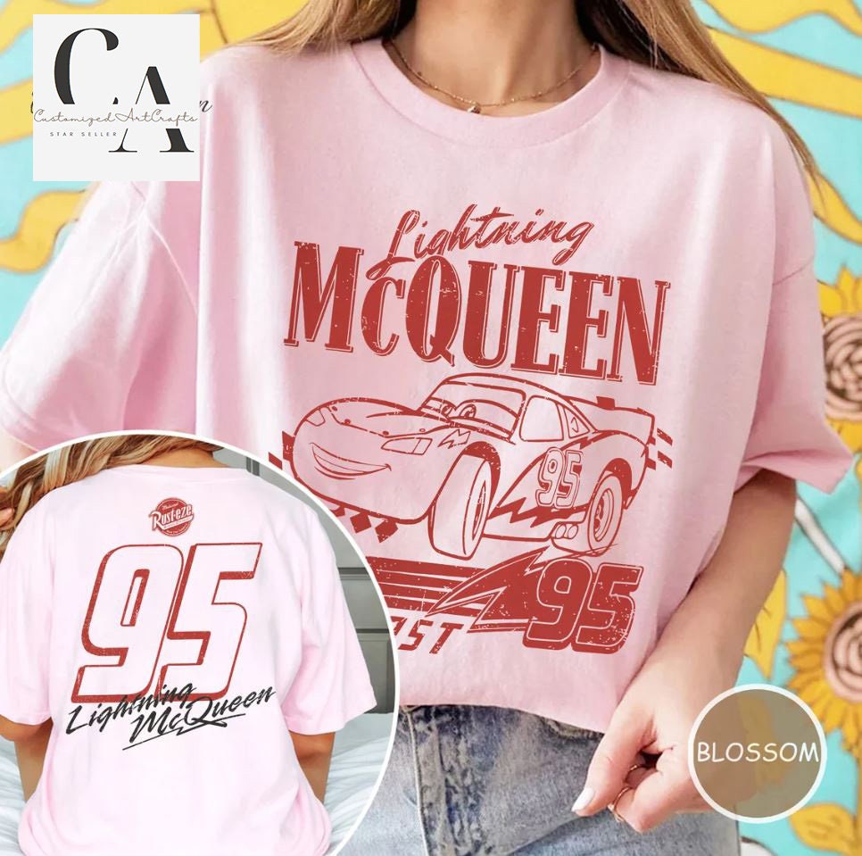 Retro Lightning McQueen Number Back Shirt Disney Cars Shirt