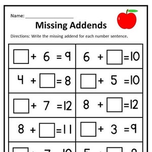 Which numbers 1 10 math worksheets missing