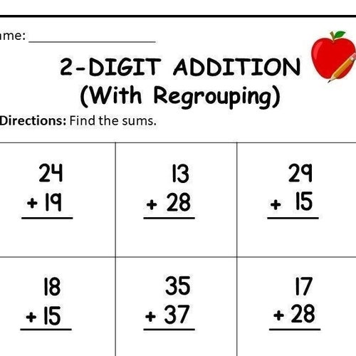 1st grade math worksheets regrouping