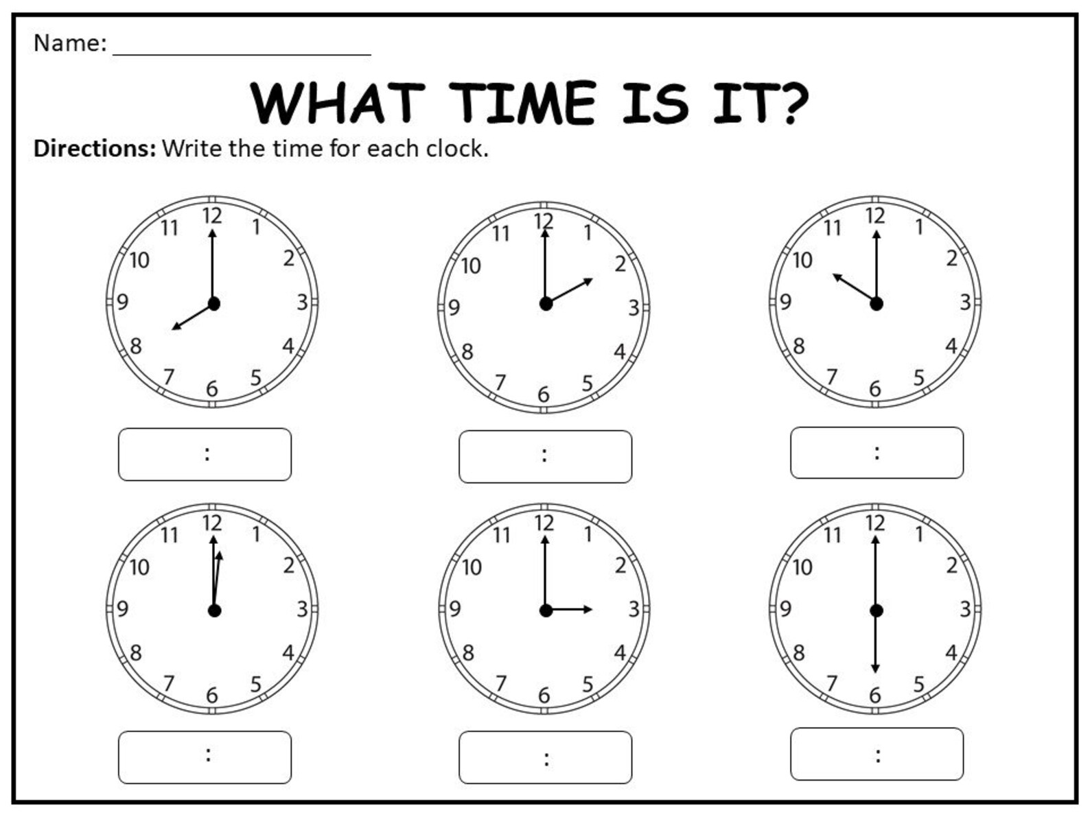 10 Printable Time Worksheets for Kindergarten1st Grade2nd Etsy UK