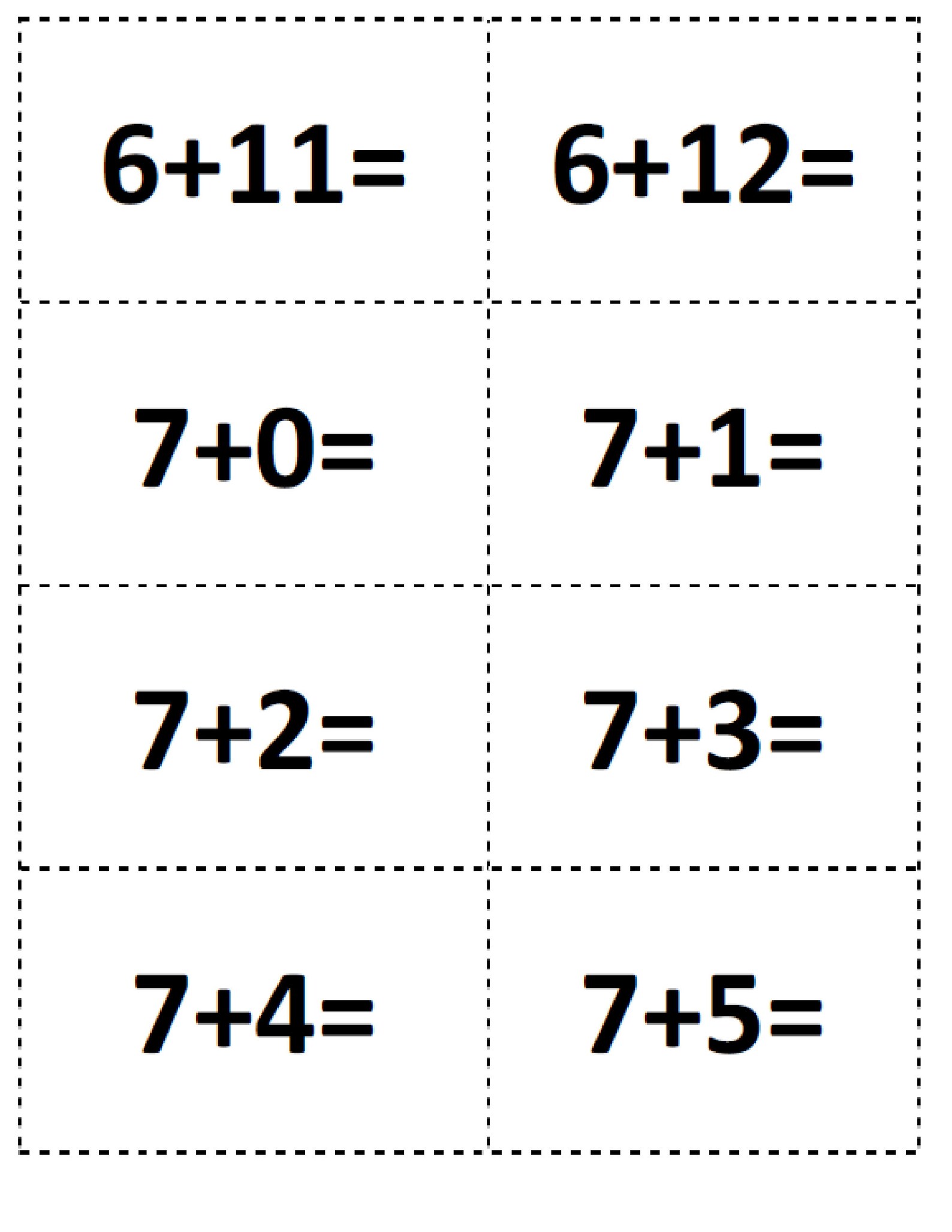 Addition Math Facts Flashcards . Printable Addition Numbers Etsy
