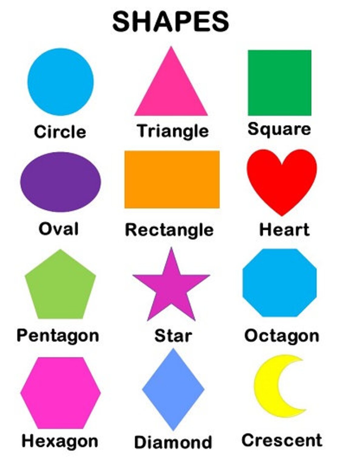 Printable Shape Flashcards Toddler Preschool Prek - Etsy