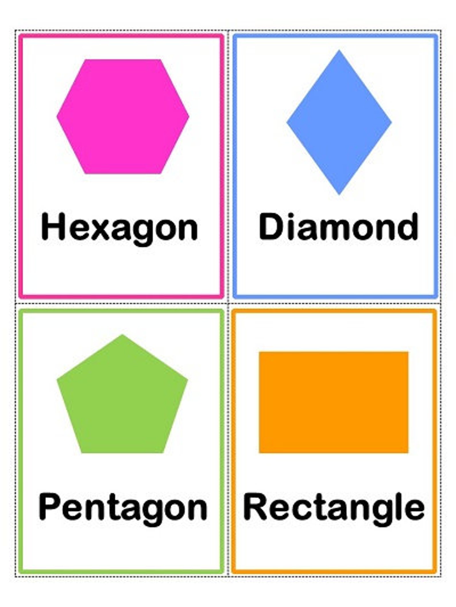 Printable Shape Flashcards Toddler Preschool Prek Etsy