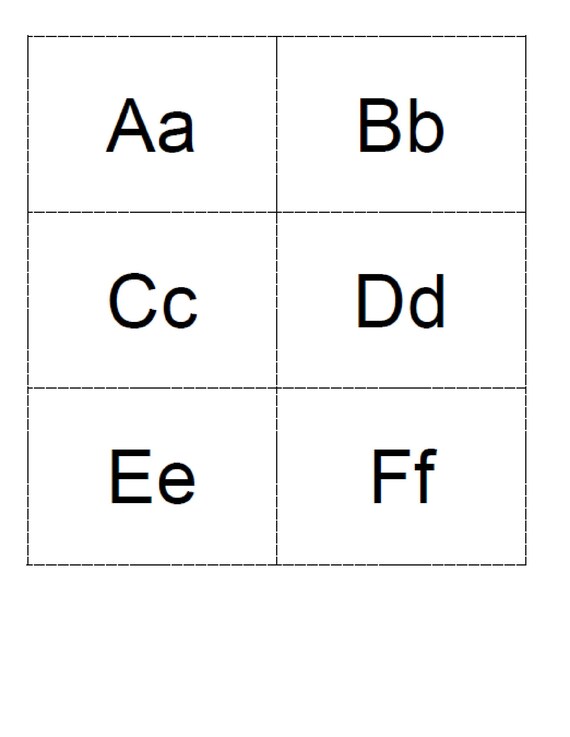 26 printable upper and lowercase alphabet flashcards etsy