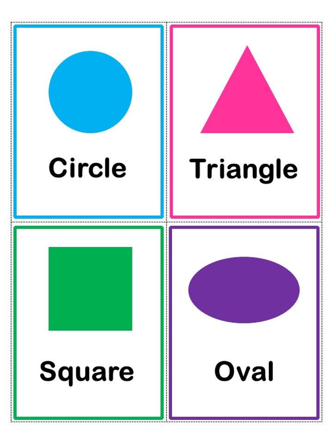 Printable Shape Flashcards Toddler Preschool Prek - Etsy