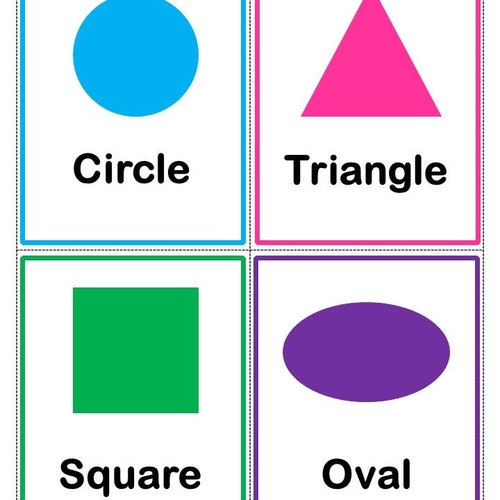 Printable Shapes Flashcards Etsy