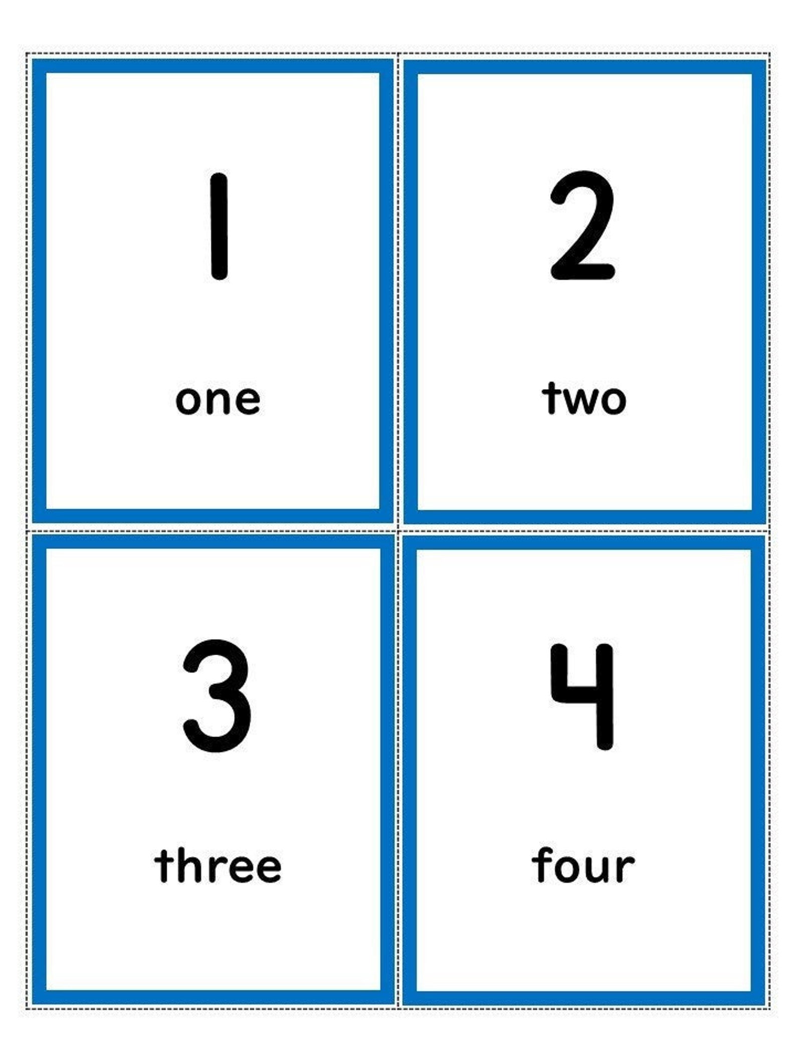 Printable Number Flash Cards numbers 0100. Printable Number Etsy