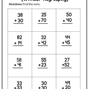 10 Printable Two Digit Addition Worksheets. Double Digit Addition ...
