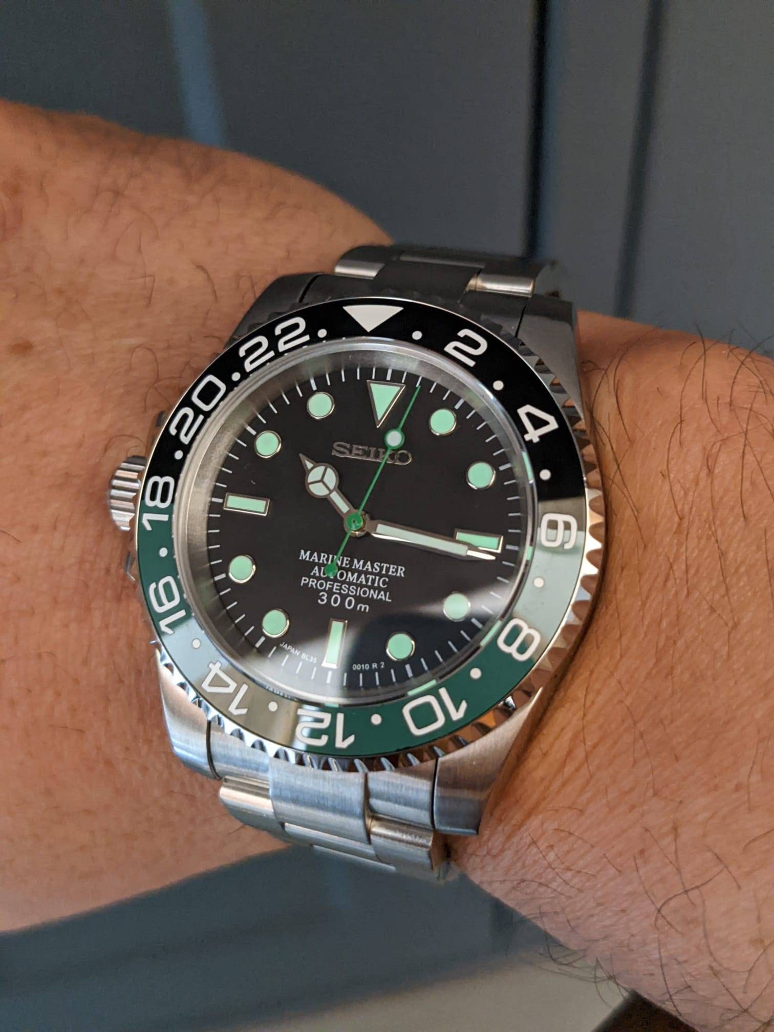 Seiko MOD Green & Black Sprite LHD Automatic Watch GMT Bezel - Etsy UK