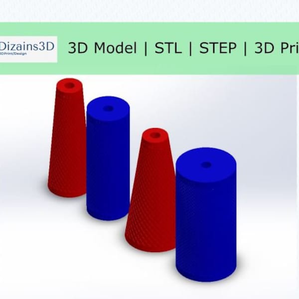 Digital File 3D printable Arm Wrestling Training Equipment Handle Cone and Cylinder (4 models included)