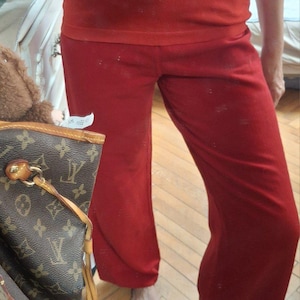 Vintage 90er Jahre ESCADA Dunkelrote Hose | Escada Wolle Bordeaux Hose / Grösse 36S