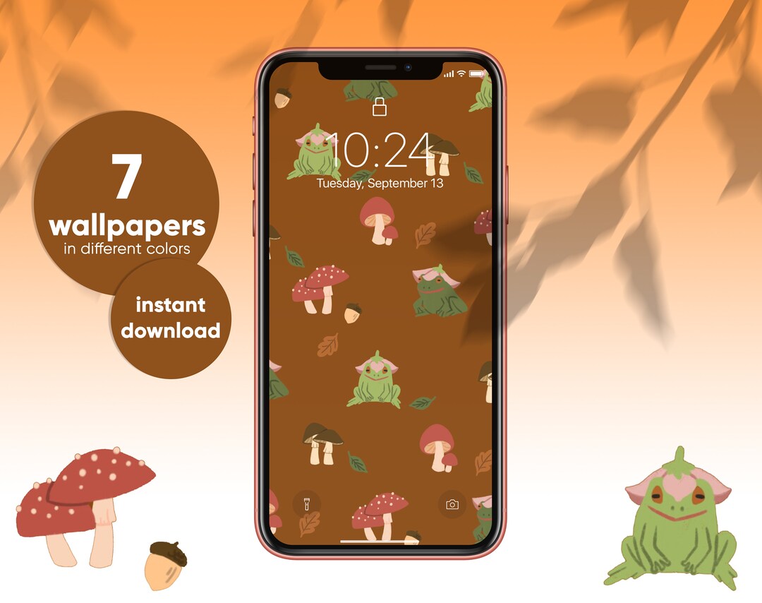 Cute Mushroom Frog Wallpaper Gifts  Merchandise for Sale  Redbubble