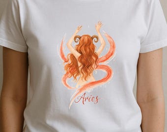 Aries Zodiac T-Shirt – Fire Sign Astrology Graphic Tee
