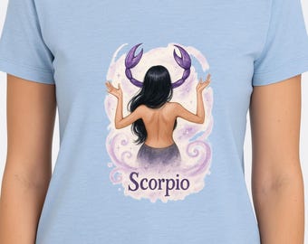 Scorpio T-Shirt – Watercolor Zodiac Sign, Astrology Graphic Tee
