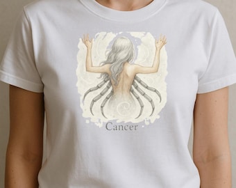 Cancer Zodiac T-Shirt – Watercolor Goddess, Astrology Tee