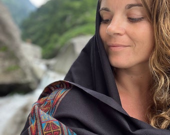 Khanji Shawl Collection-Merino Wool Stole/Wrap, Ethically Sourced, Fair Trade. Unisex