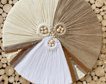Boho wall hanging, macrame and beaded wall decoration