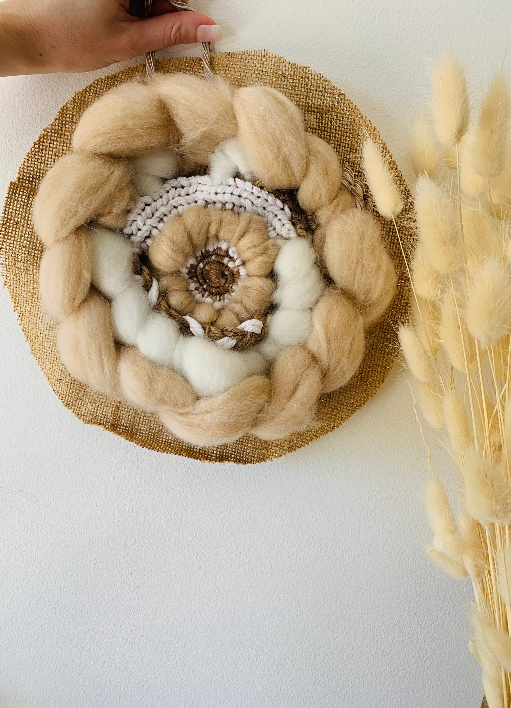 Décoration Murale, Tissage Circulaire Mural, Tenture Murale