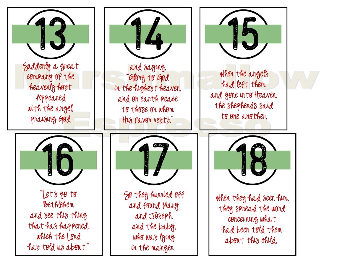 Christian Christmas Advent Printables 25 Days of Celebrating Jesus ...