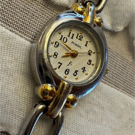 Vintage Fossil F2 Silver & Gold Ton Women’s Watch Fossil F2 Watch ES-9410 Womens Two Tone Case Band Quartz  main image 2