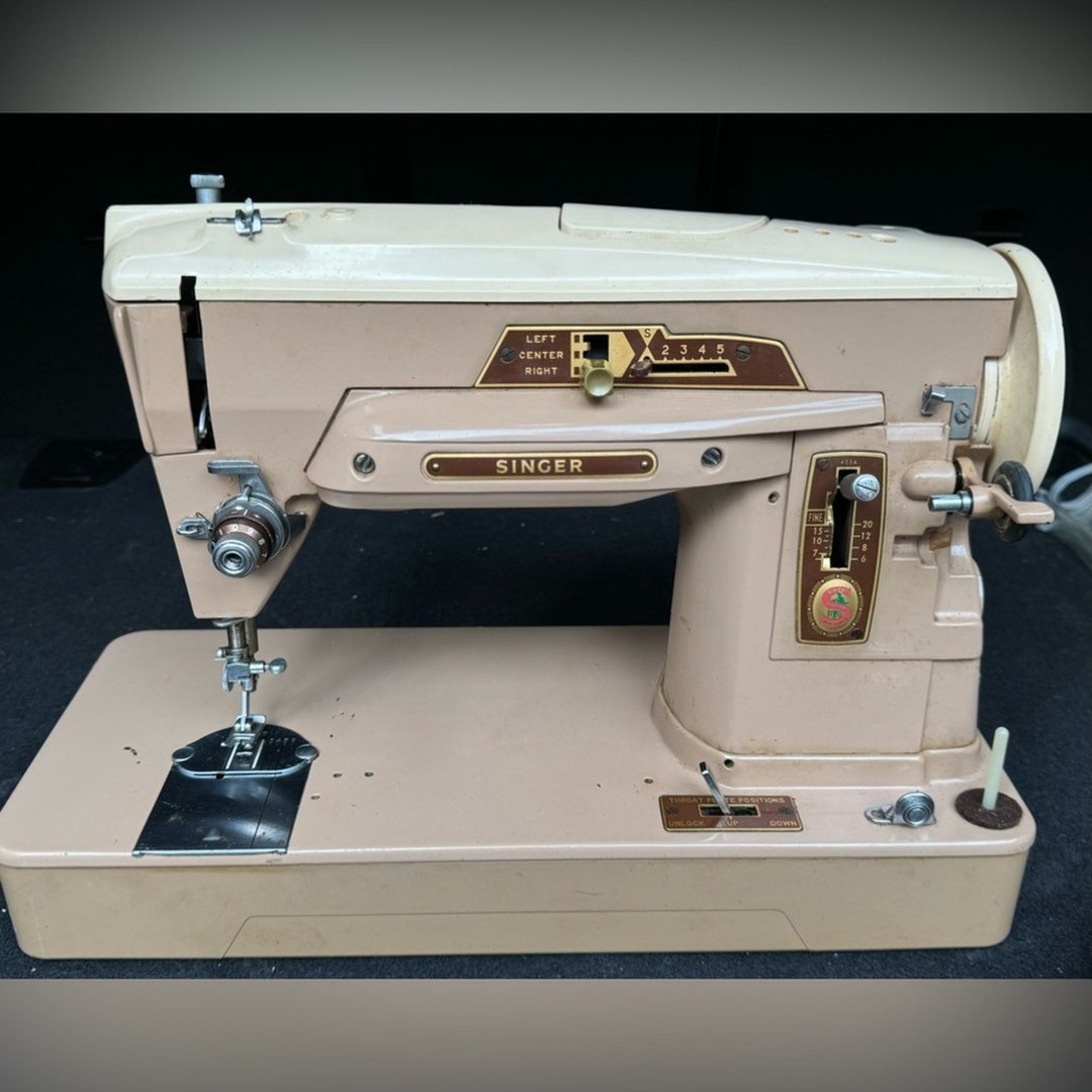 Singer 403A Sewing Machine With Pedal 1950s 1960s Midcentury Works See